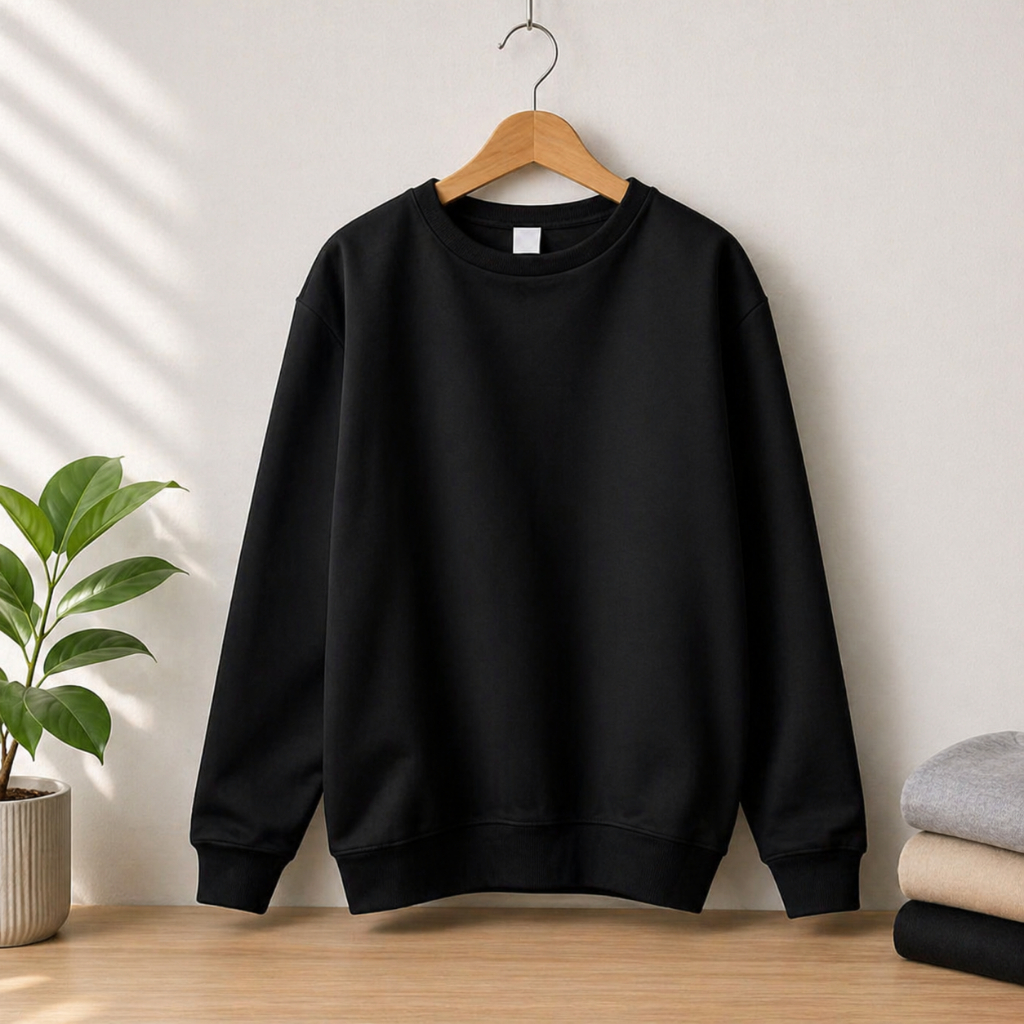Moletom Gola Careca Unissex Flanelado Inverno Blusa Moletom Quente Confortável
