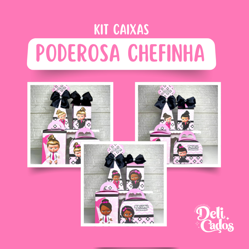 Kit Caixas Personalizadas PODEROSA CHEFINHA - Lembrancinhas Caixinhas Kit Festa para festa MONTADO