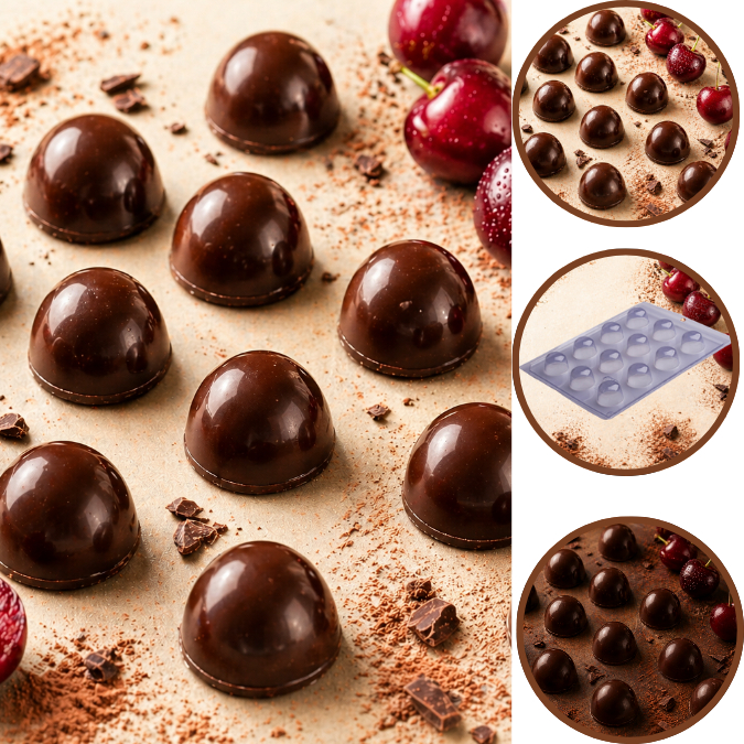 1 ~ 10 Forma Simples Trufa Cerejão P501 Porto (CHOCO)
