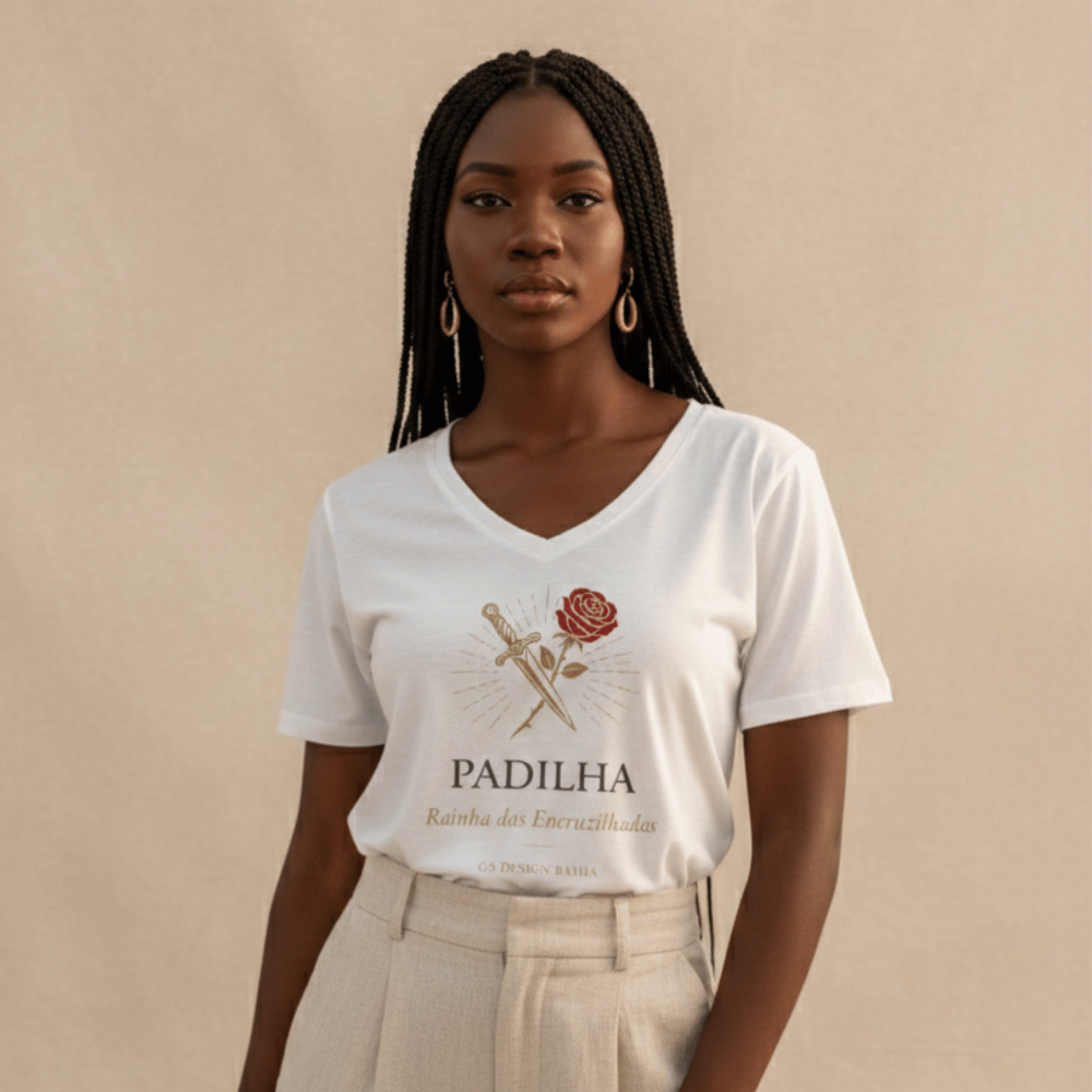 Camiseta Feminina Pomba gira Padilha Blusa Religiosa Minimalista T-shirt Umbanda Candomblé Algodão Premium