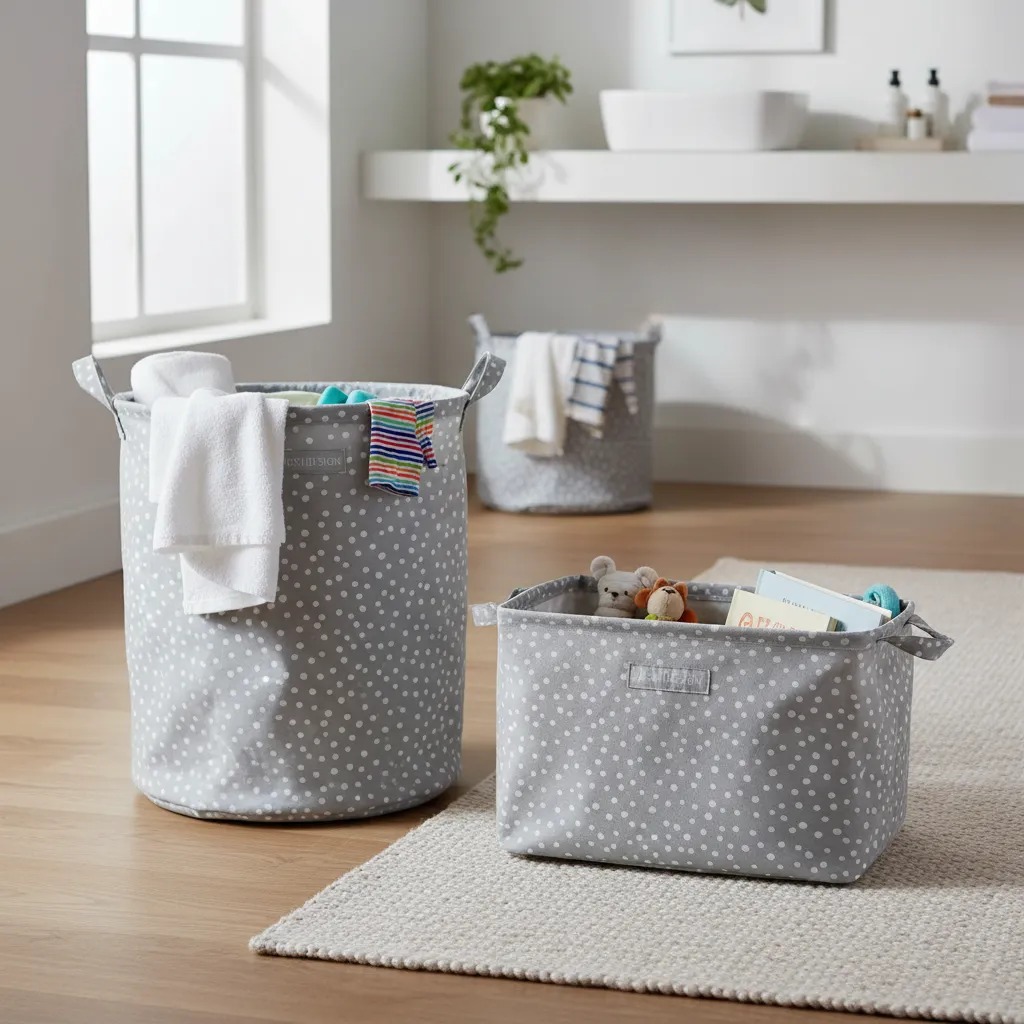 Conjunto de Cesto para Roupa/Brinquedo e Cesto Organizador Retangular- Jacki Design