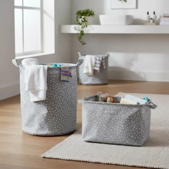 Conjunto de Cesto para Roupa/Brinquedo e Cesto Organizador Retangular- Jacki Design