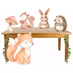 Kit Display BOSQUE ENCANTADO AQUARELA - 1 Peça Chão + 4 Peças Mesa Totens CORTE RENTE A LASER