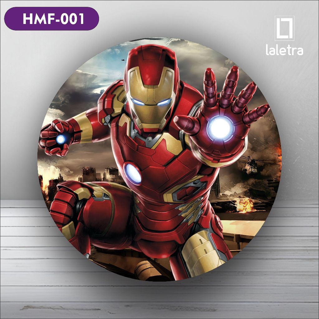 Capa Painel Redondo de Festa Veste Fácil Sublimados Tema Homem de Ferro Decoração Exclusiva.