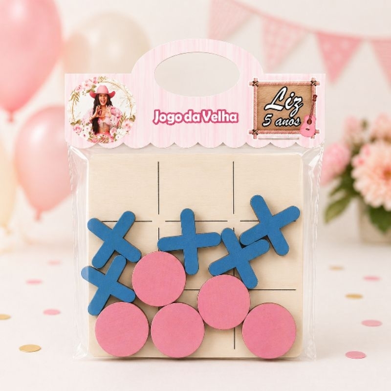 Kit Jogos da velha em MDF personalizados Ana Castela - lembrancinhas menino e menina, personalizados de festa infantil