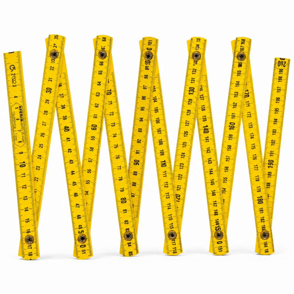 Régua 2 Metros Escala Métrica em Nylon Amarelo Profissional Ferramenta de Medição Resistente