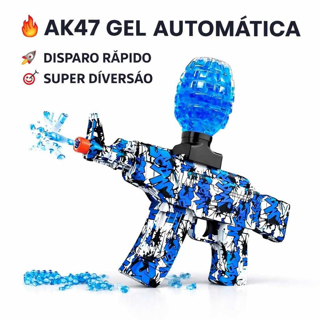 Arminha - Gel Ball e Água  AK47   Elétrica Completa + Bateria | Pronta pra Uso