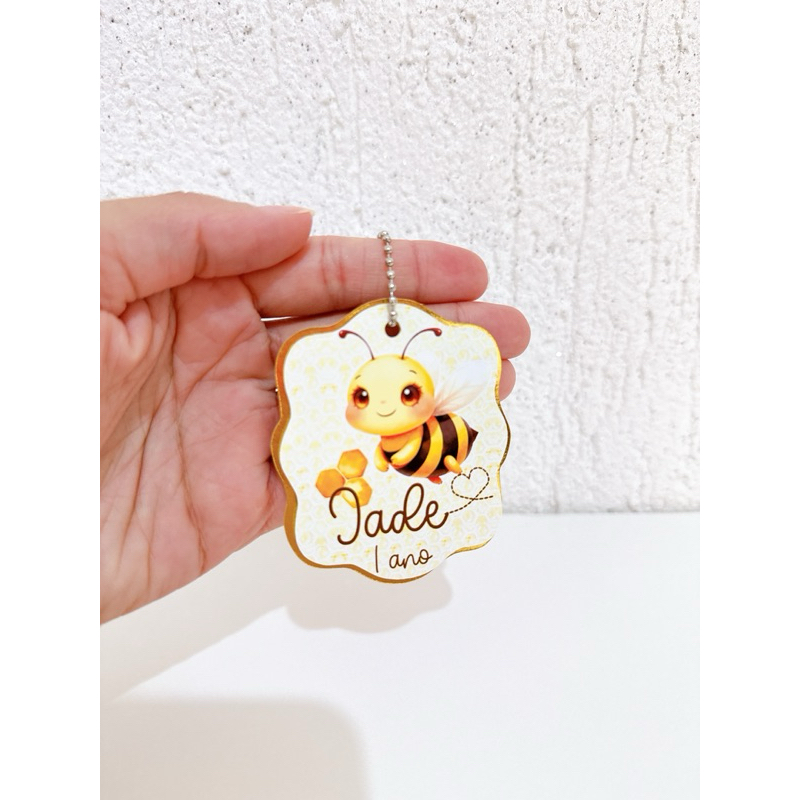 Tag Apliques Personalizados 3D Abelha para Lembrancinha | Abelhinha | Etiqueta Festa Infantil | Qualquer Tema