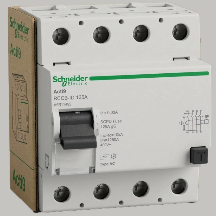 disjuntor dr rccb id 80a schneider  tetrapolar  30ma
