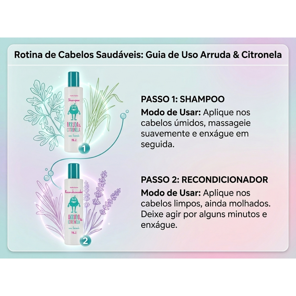 Mata Piolho Shampoo Recondicionador Spray Antipiolho Arruda Citronela Abelha Rainha — imagem 2 de 2