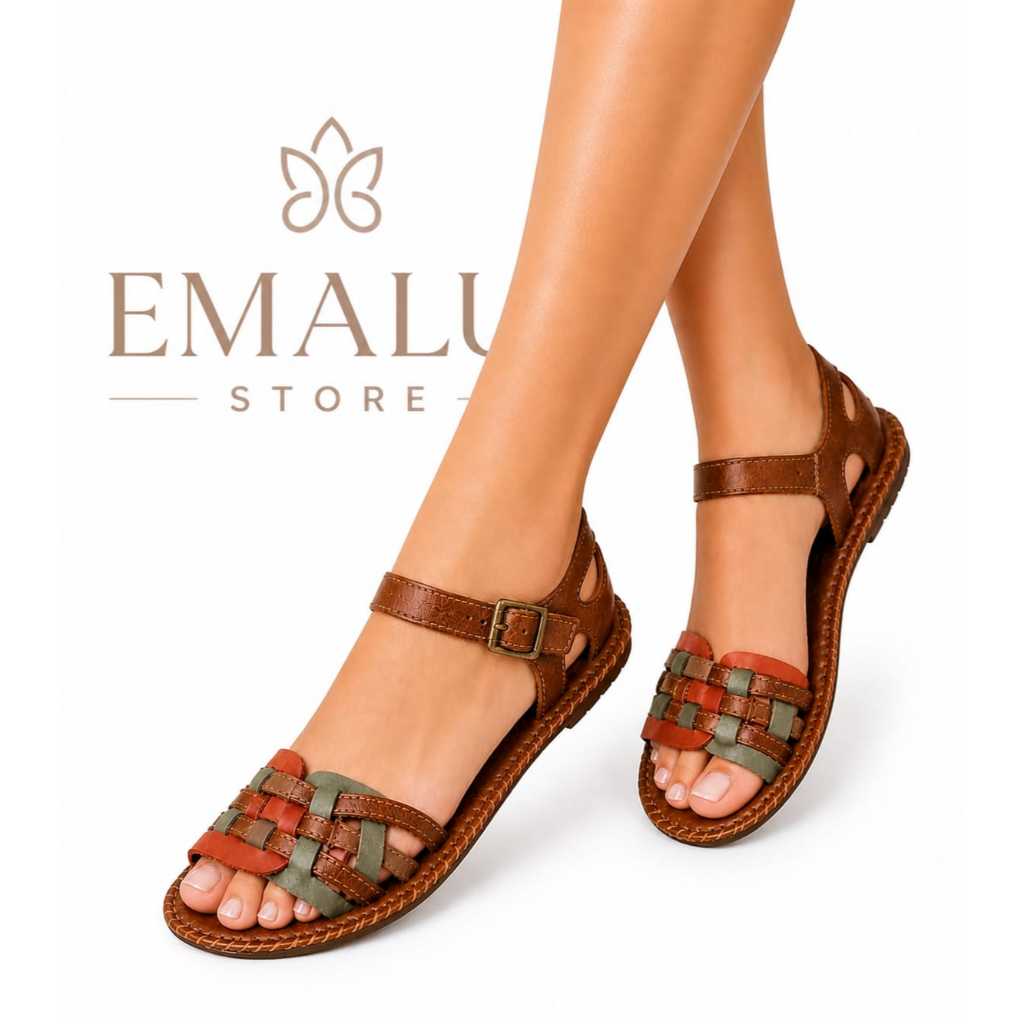 Sandália Feminina de Couro, Elegante Confortável, Design Moderno e Sofisticado, Tendência