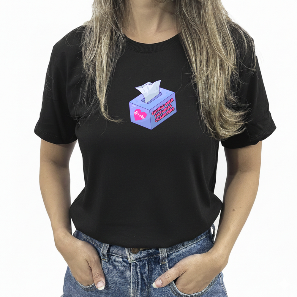Camiseta "Crying over fictional characters" t-shirt books booktok leitora romance booklover off campus briar