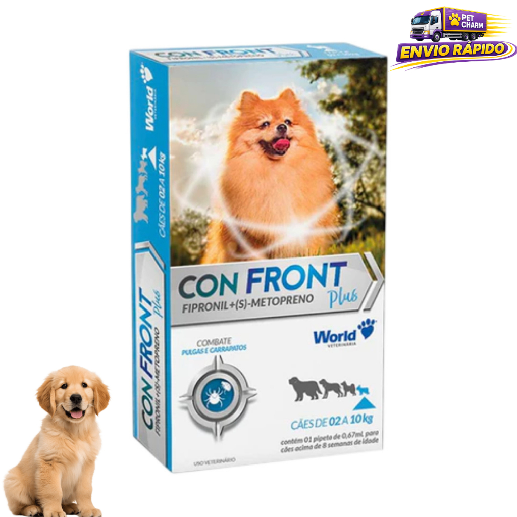 ConFront Plus 0,67 Fipronil Antipulgas Para Cães Antiparasitário Canino