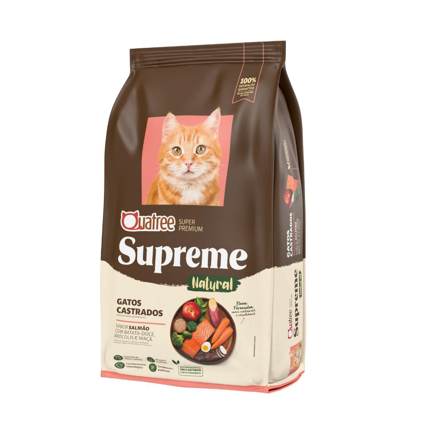Ração Quatree Supreme Gatos Castrados Salmão e Batata doce 1kg