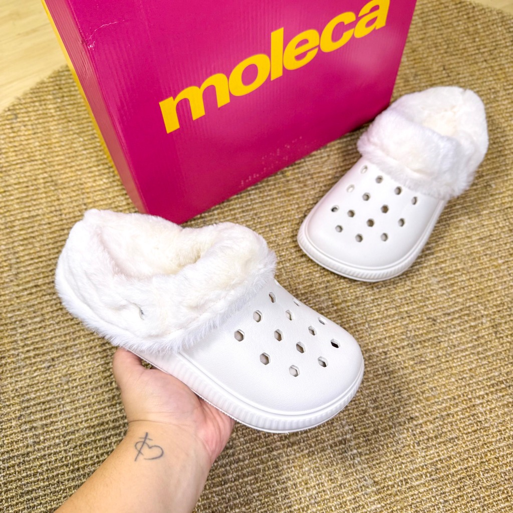 Babuche Feminina Moleca Nuvem Pelinho Leve Moda Inverno Acolchoada Quente
