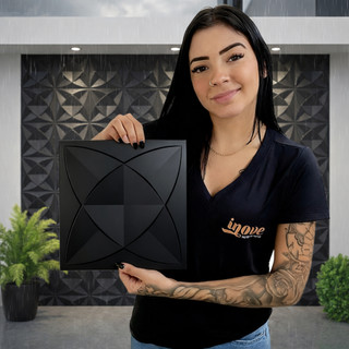Kit 50 Placas 3D em PVC 25x25 cm para Revestimento Decorativo de Parede
