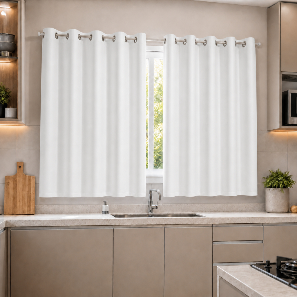 Cortina Para Cozinha Sala e Quarto Decoração de Casa Tecido Oxford ou Voil Janela 2,0 X 1,4 Premium