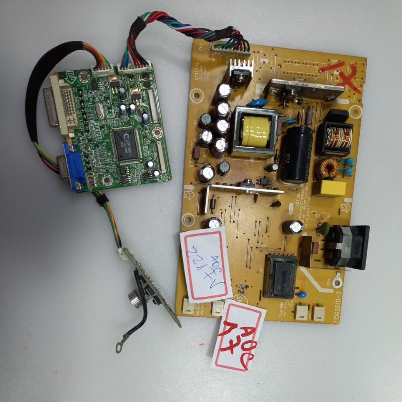 PLACA PRINCIPAL AOC MODELO 2217V USADA MAIS FONTE  BRINDE