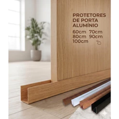Protetor de Porta Alumínio Vedação Anti Inchaço Veda Porta 60cm 70cm 80cm 90cm 100cm
