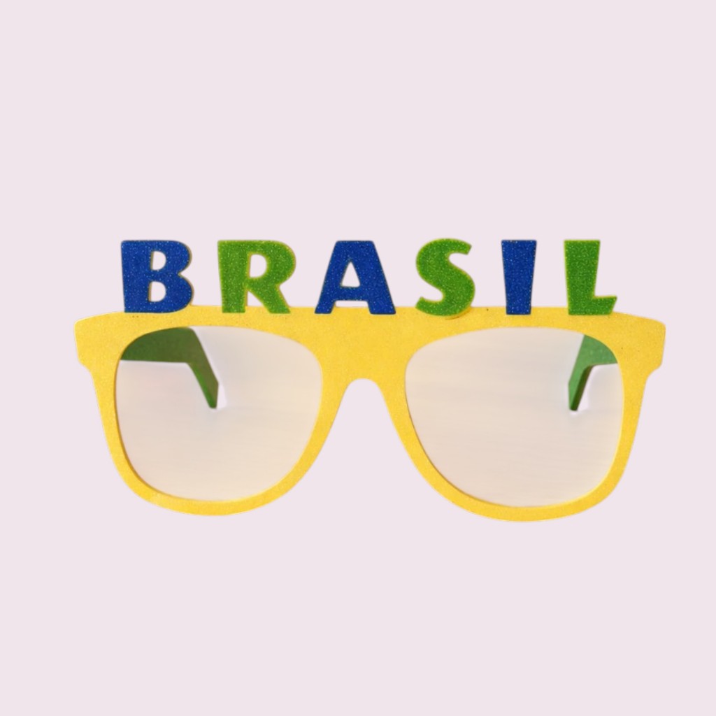 Óculos Copa do Mundo Brasil Verde Amarelo para Festas e Torcedores Torcida Futebol Geek Nerd