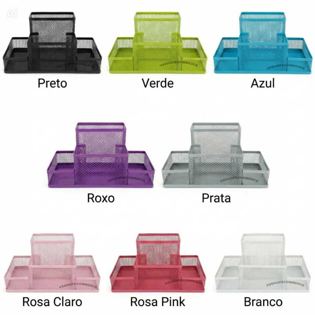 Kit Organizador Porta Caneta Porta Treco Porta Lapis Organizador de Mesa Escritório Home Office
