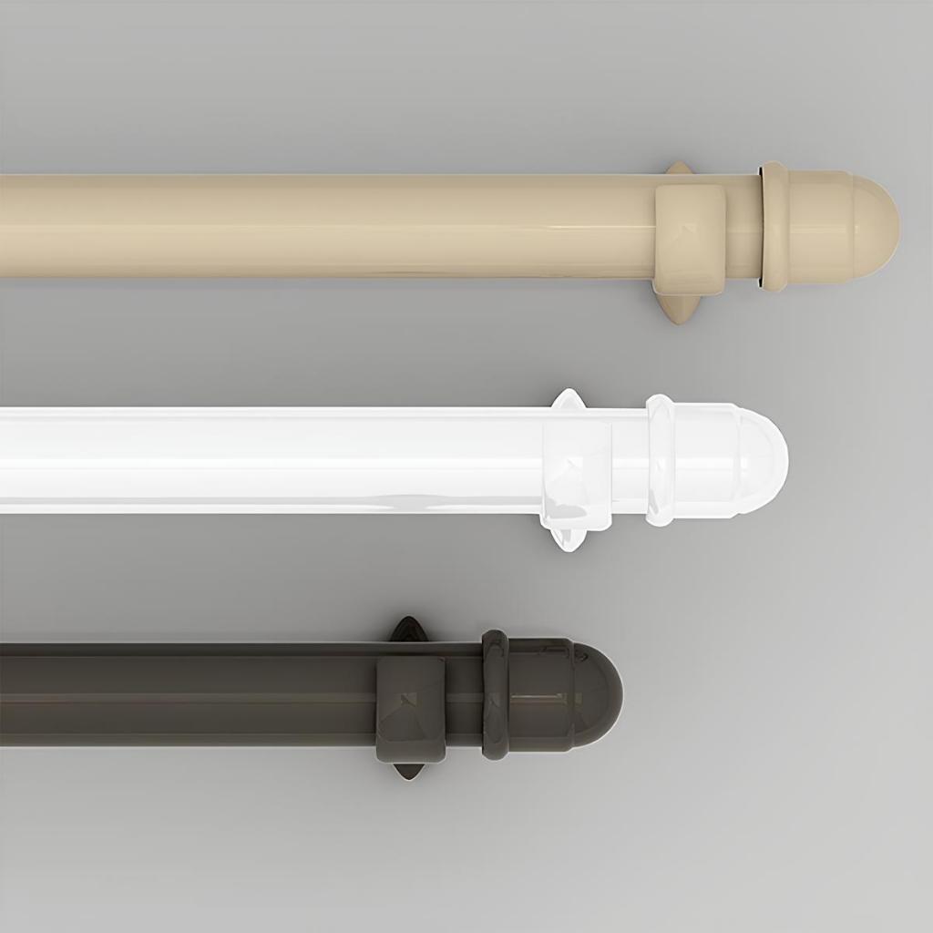 Varão para Cortina 2,00 metros Branco Preto Resistente 19mm Completo Cortinas com Ponteira e Suporte
