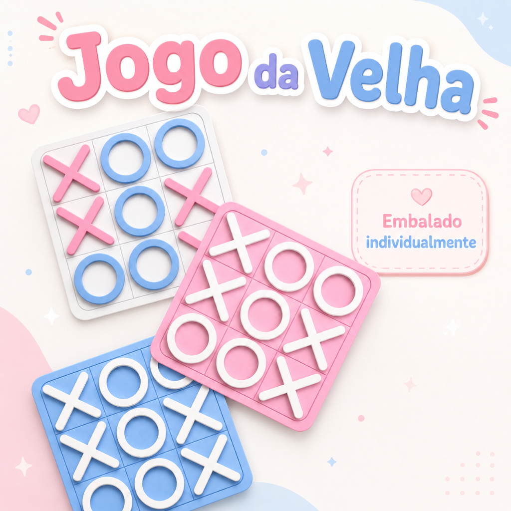 Jogo da Velha Infantil MDF Pintado Embalado Individualmente Lembrancinha Festa
