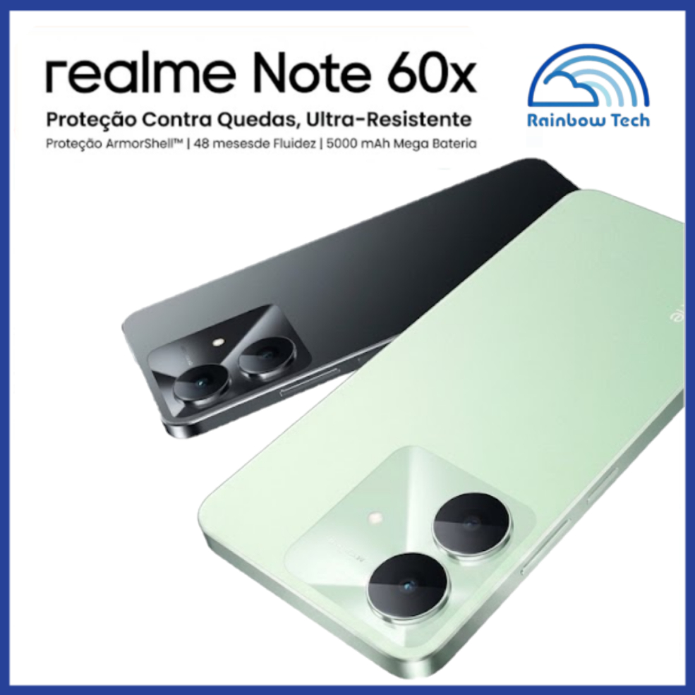 Celular Realme Note 60X 4G 128GB + 4GB RAM / 64GB + 3GB RAM 5000mAh câmera IA 8mp IP54