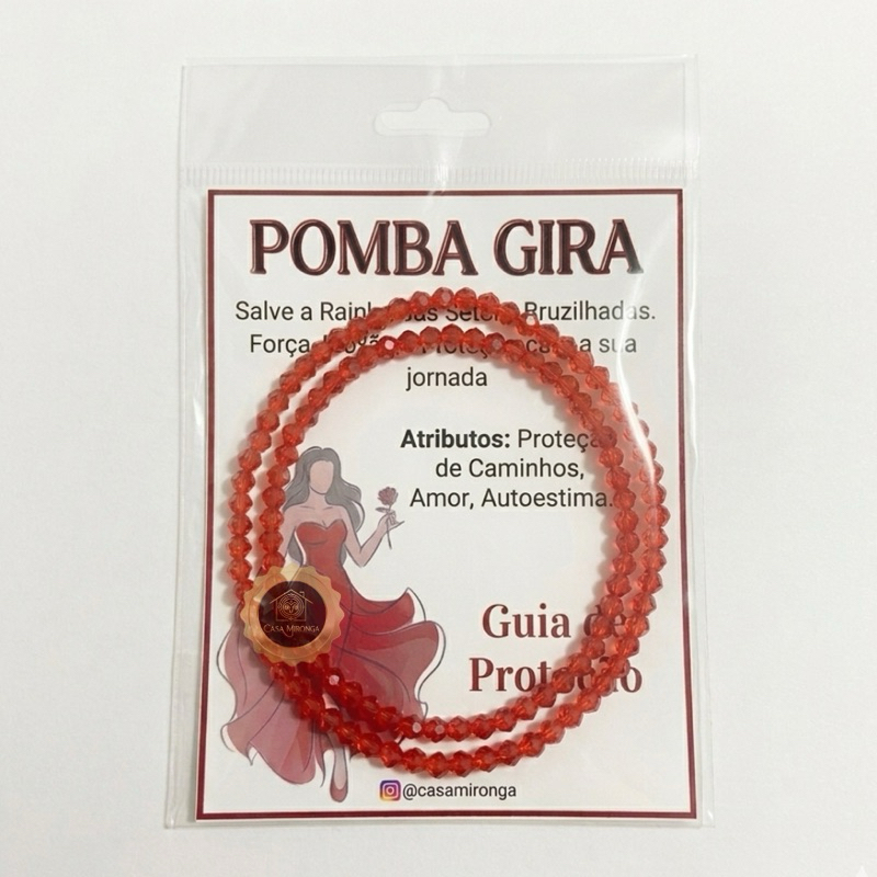 GUIA DE PROTEÇÃO DE POMBA GIRA CRUZADA - amuleto de proteção, força da pomba gira Rosa Vermelha contra feitiço