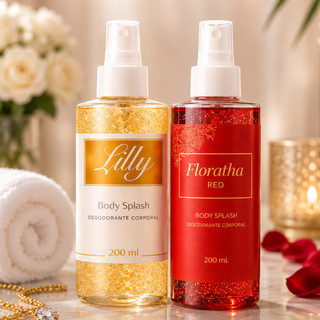 Kit 2 Body Splash Feminino Floratta Red e Lily Fragrância Leve e Refrescante 200ml