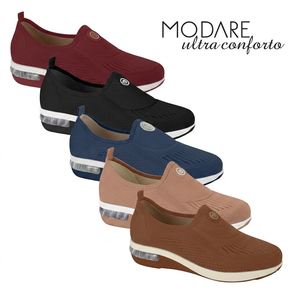 Tênis Slip On Casual Feminino Modare Original Linho Flat Confortável Trabalho Dia a Dia 7320.217