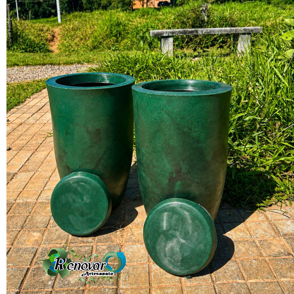 Kit 2 Vasos Para plantas Liso de Luxo Sala, Piscina e Varanda N2