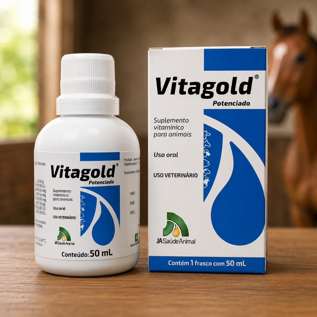 Vitagold Potenciado 50Ml Vitamina Aves Bovinos Equinos