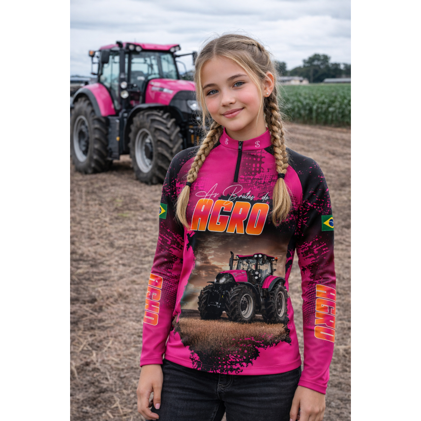 Camisa Camiseta do Agro Infantil Proteção Uv50+Super King GLL-98