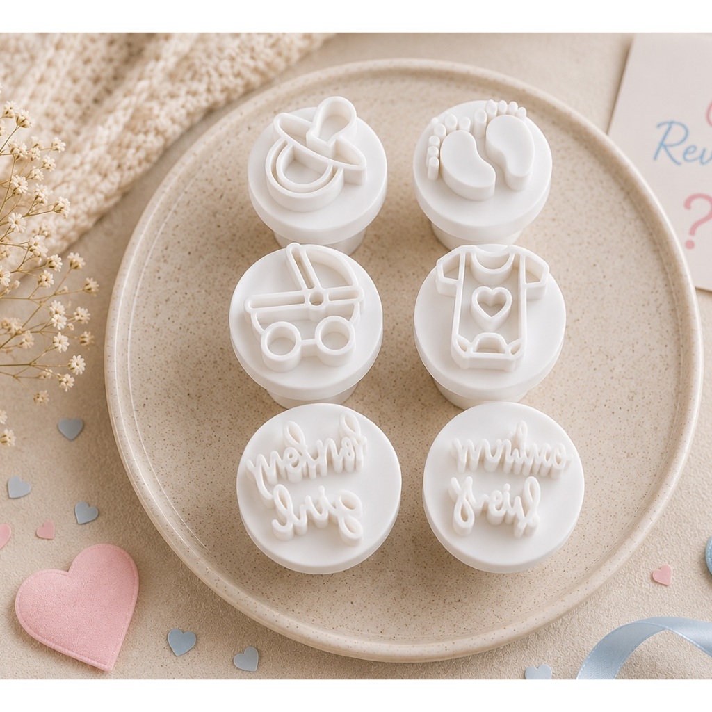 Detalhes do Carimbos para Brigadeiro Chá Revelação – Molde Confeitaria Decoração Temática de Doces para Festa Chá de Bebê