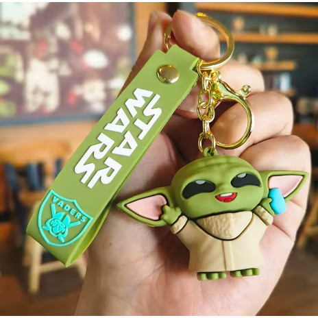 Baby Yoda Chaveiro Star Wars Grogu 3D Premium Grande Emborrachado Colecionável Bolsa Mochila Chaveiro Fofo