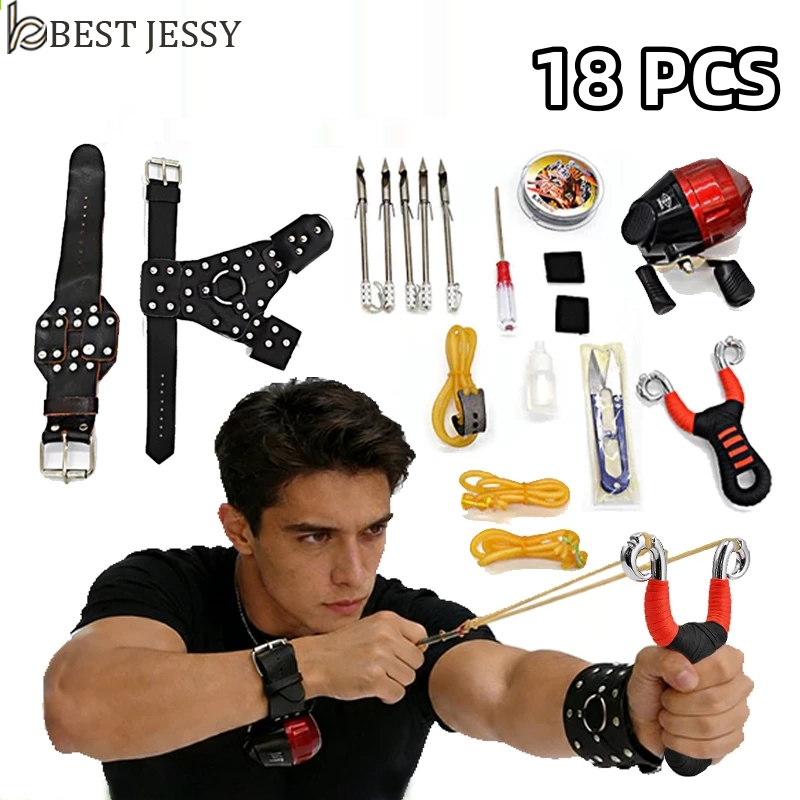 Kit Completo De 18 Peças Para Estilingue De Pesca Spincast Com Carretel E Dardo Profissional