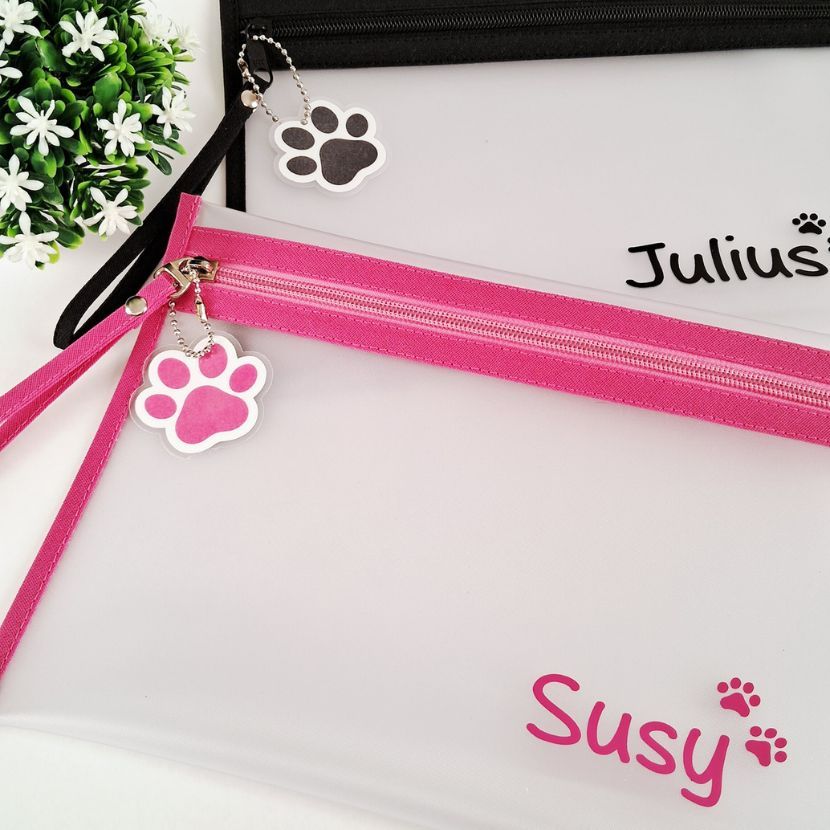 Pasta Documentos Pet com zíper Personalizado com nome