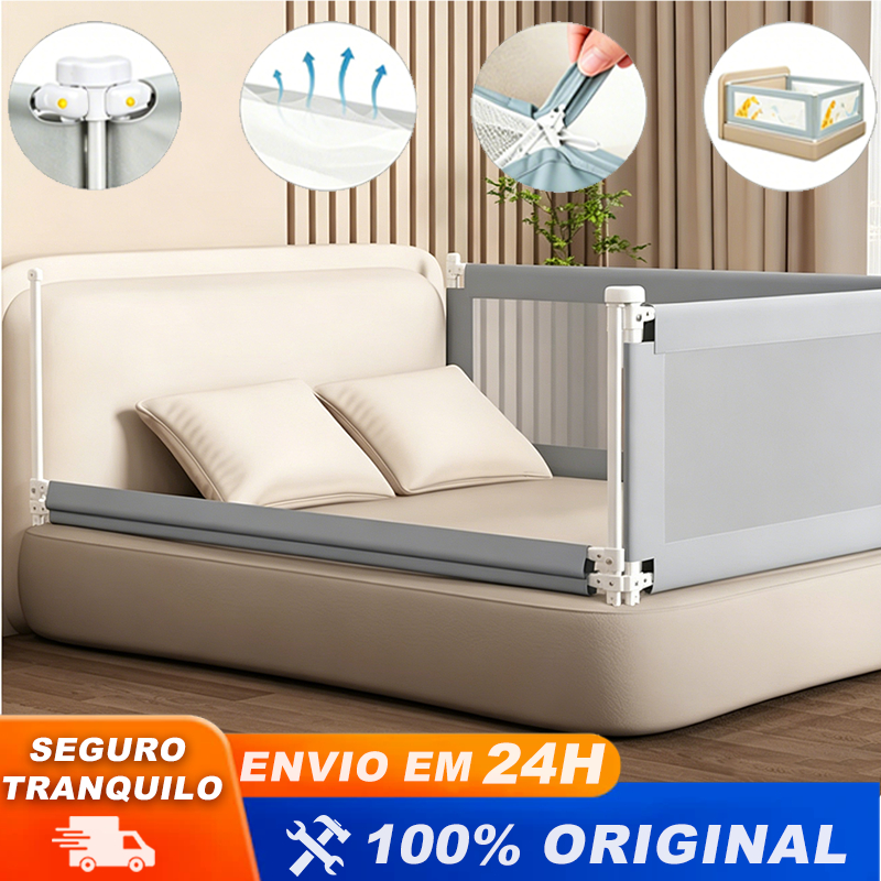 Grade de Proteção para Cama Desmontável Lavável Ajustável Segurança Infantil 15m 18m 2m