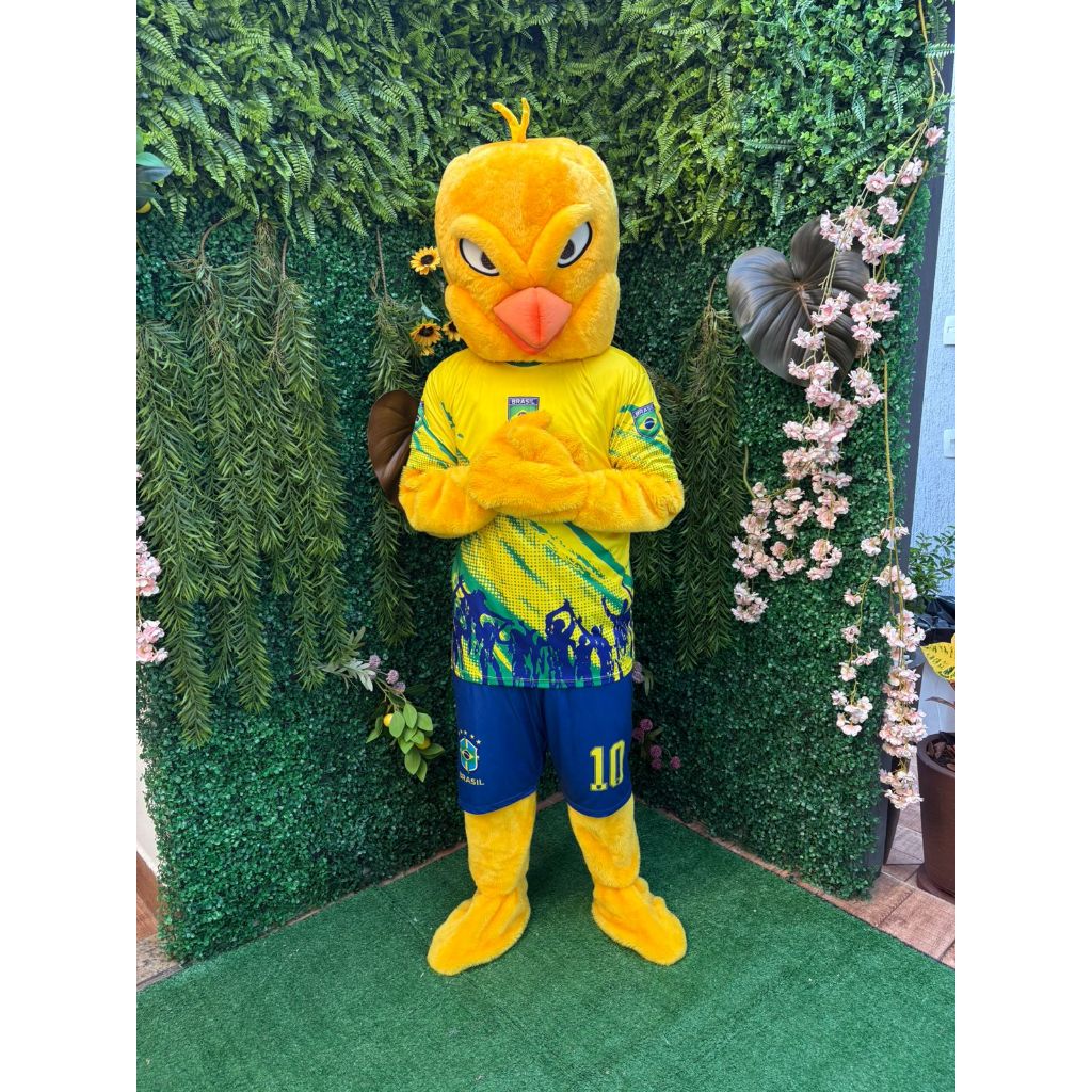 Fantasia Canarinho Pistola Mascote Torcida Brasil