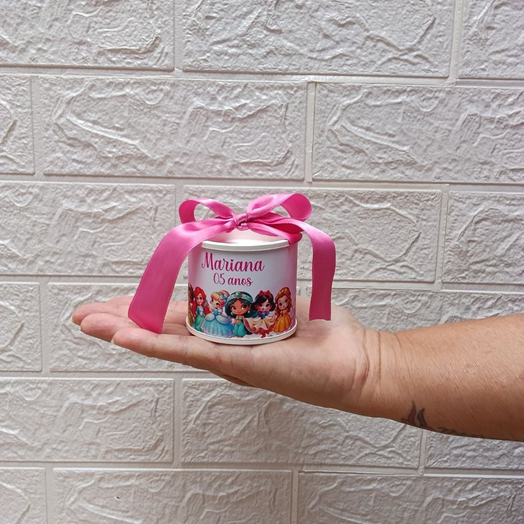 Kit Tubolata Personalizada Princesas Lembrancinhas / chá de bebê/ revelação/ batizado/ maternidade/ aniversário 5x6