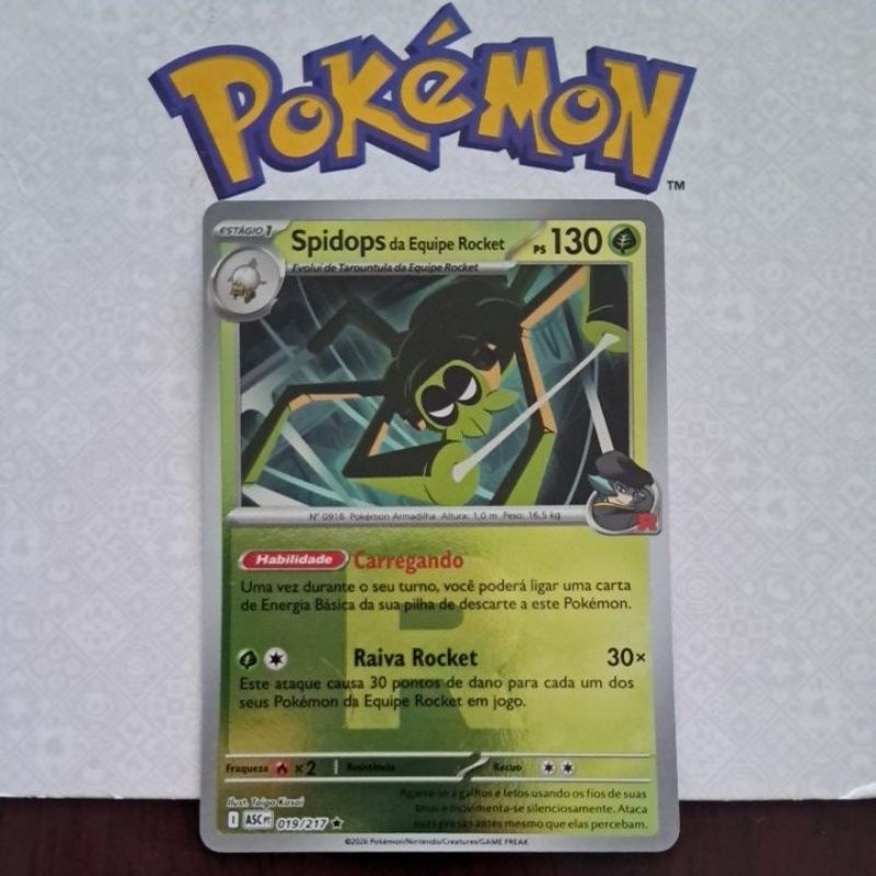Carta Card Pokémon Spidops Da Equipe Rocket Reverse Foil Heróis Excelsos