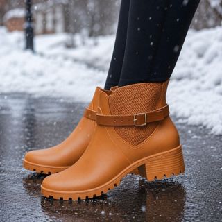 Bota Galocha Feminina 100% Impermeável Super Macia Leve Confortável Sola Antiderrapante Inverno Neve Chuva