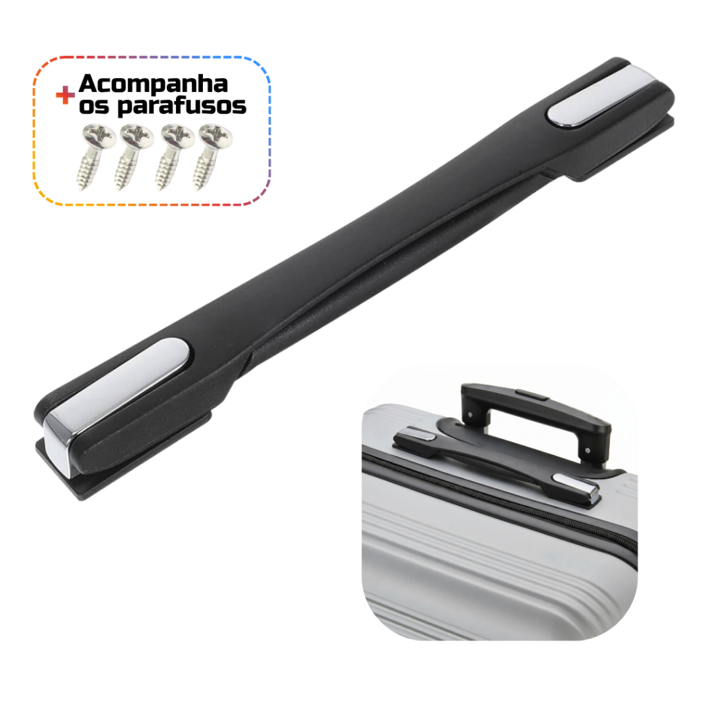 Alça para Mala de Viagem Reforçada - Substituição Simples - Modelo Universal - Acessório de Bagagem