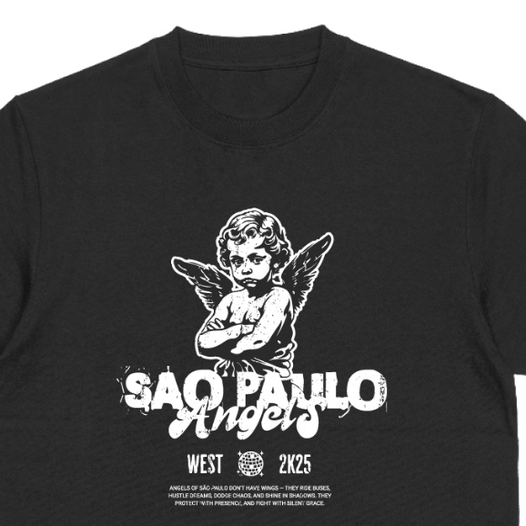 Camiseta  Unissex Streetwear São Paulo Angels SP Urban Angel  Algodão P AO G1