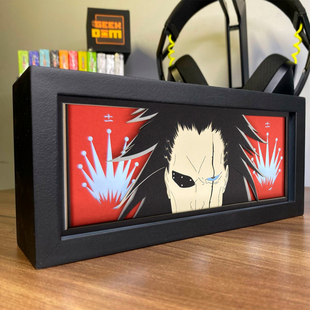 Luminária Lightbox Anime 3D LED Decoração de Mesa PC Gamer Bleach Kenpachi Zaraki
