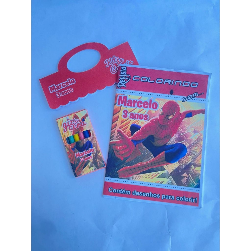 Kit Livros  De Colorir Personalizado HOMEN ARANHA | Lembrancinha Infantil Aniversário | FAZEMOS  QUALQUER TEMAS