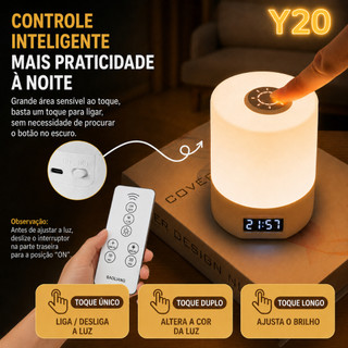 Abajur LED Touch Recarregável Luz Noturna USB com 3 Cores de Luz para Quarto e Mesa de Ca…