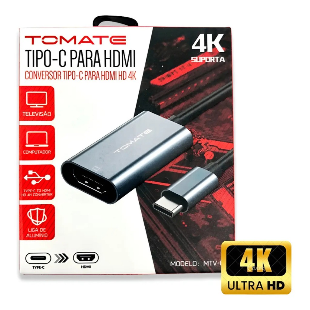 Cabo Adaptador Usb Tipo C Hdmi Fêmea 4k Hd Vídeo Conversor