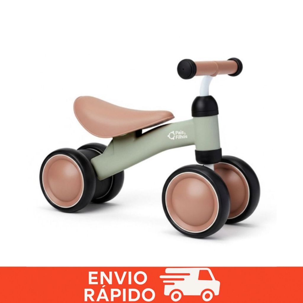 Bicicleta de Equilíbrio Infantil Baby 4 Rodas Andador Sem Pedal Primeiro Passinho Criança Bebê